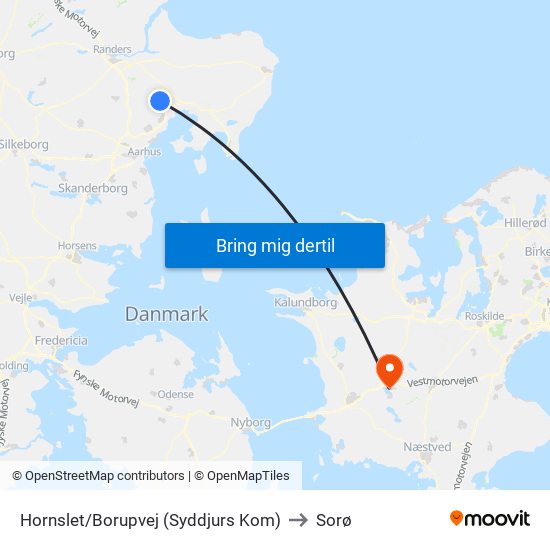 Hornslet/Borupvej (Syddjurs Kom) to Sorø map