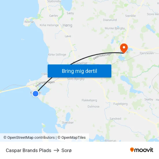 Caspar Brands Plads to Sorø map