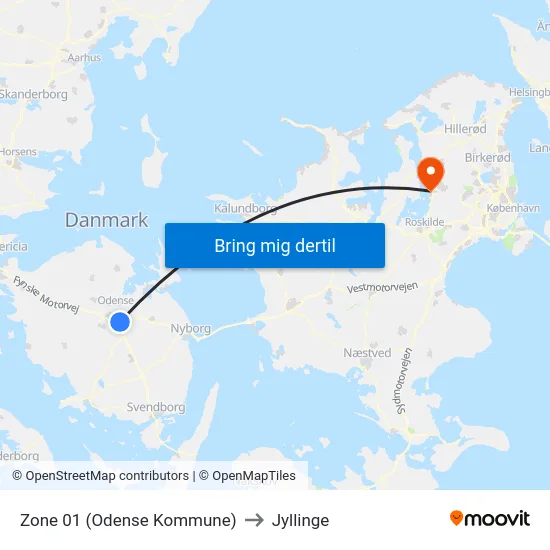 Zone 01 (Odense Kommune) to Jyllinge map