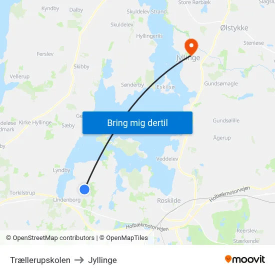 Trællerupskolen to Jyllinge map