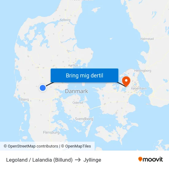 Legoland / Lalandia (Billund) to Jyllinge map