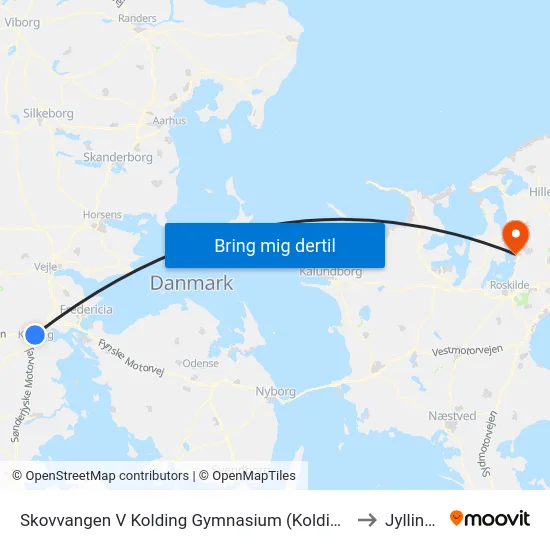 Skovvangen V Kolding Gymnasium (Kolding) to Jyllinge map