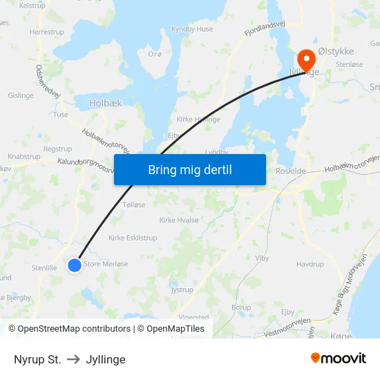 Nyrup St. to Jyllinge map
