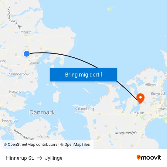 Hinnerup St. to Jyllinge map