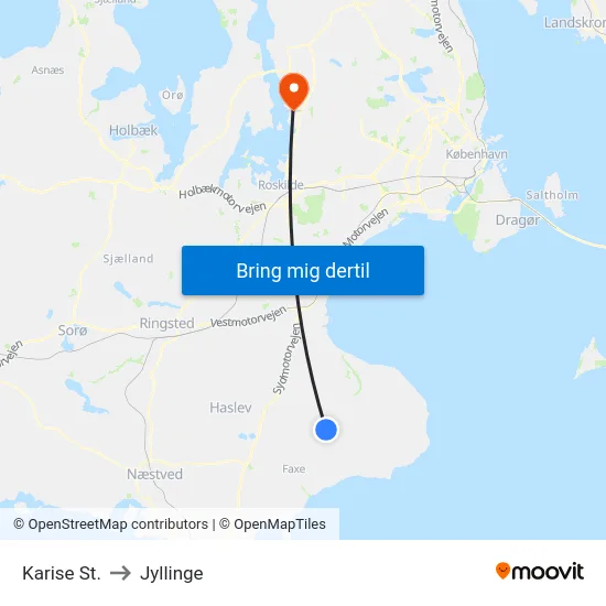 Karise St. to Jyllinge map