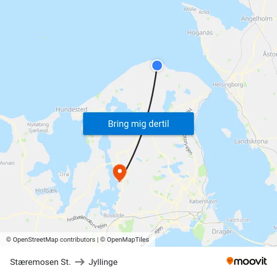 Stæremosen St. to Jyllinge map