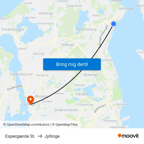 Espergærde St. to Jyllinge map