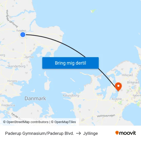 Paderup Gymnasium/Paderup Blvd. to Jyllinge map