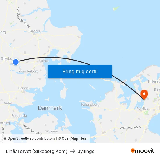 Linå/Torvet (Silkeborg Kom) to Jyllinge map