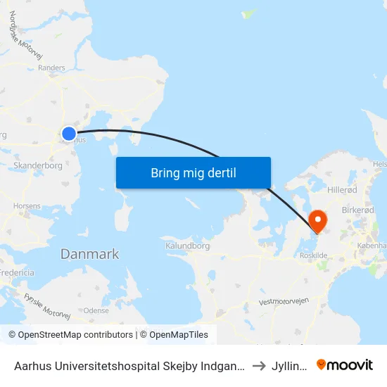 Aarhus Universitetshospital Skejby Indgang G to Jyllinge map