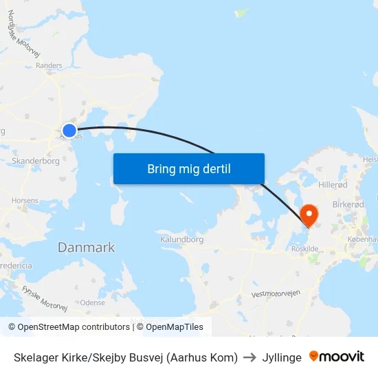 Skelager Kirke/Skejby Busvej (Aarhus Kom) to Jyllinge map