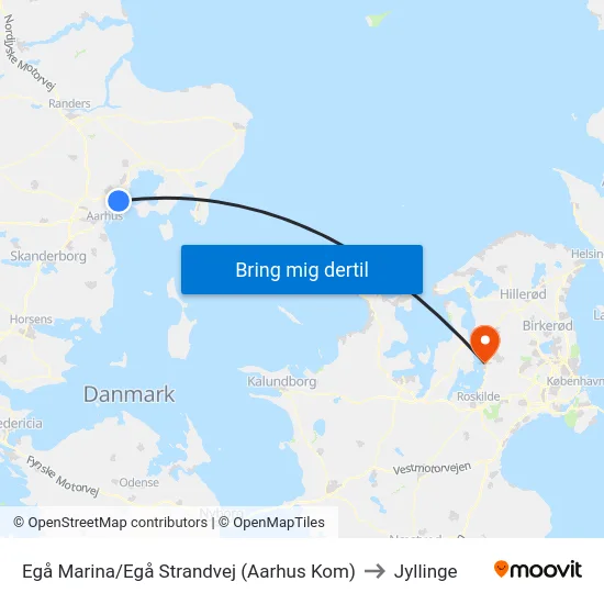 Egå Marina/Egå Strandvej (Aarhus Kom) to Jyllinge map