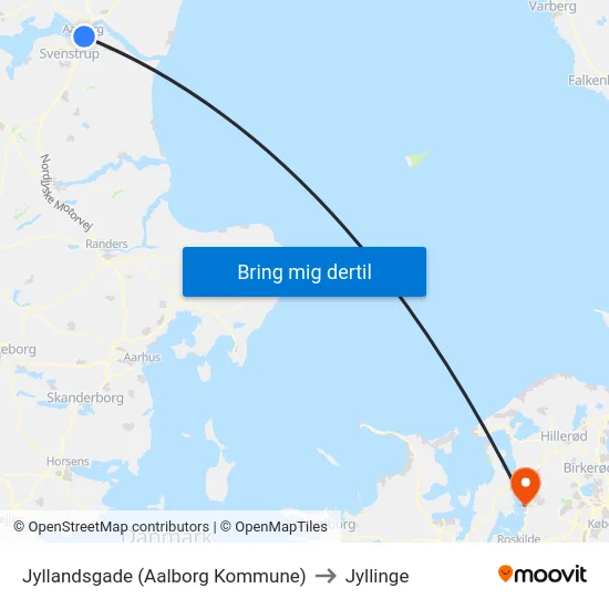 Jyllandsgade (Aalborg Kommune) to Jyllinge map