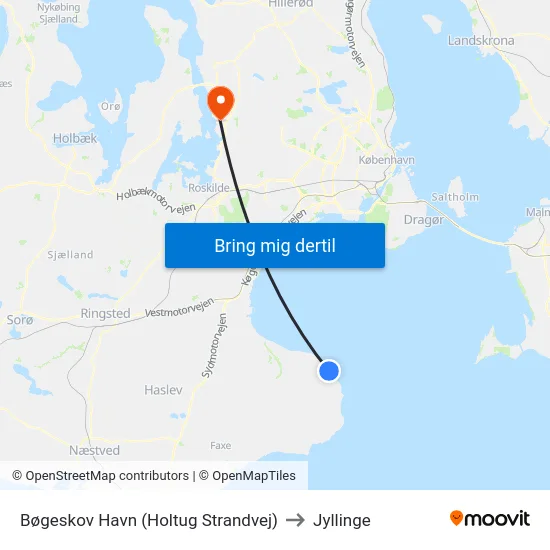 Bøgeskov Havn (Holtug Strandvej) to Jyllinge map