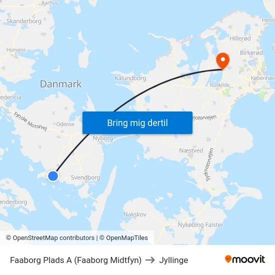 Faaborg Plads A (Faaborg Midtfyn) to Jyllinge map