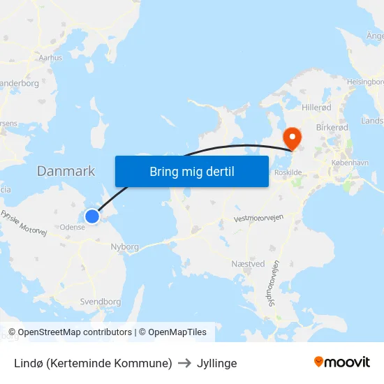 Lindø (Kerteminde Kommune) to Jyllinge map