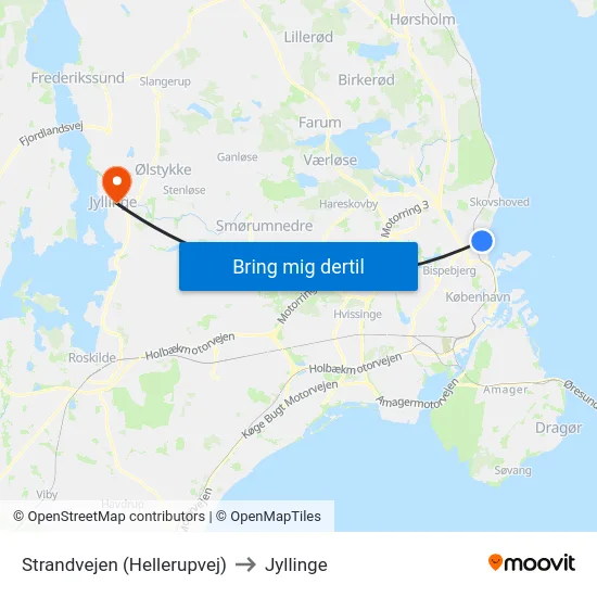 Strandvejen (Hellerupvej) to Jyllinge map