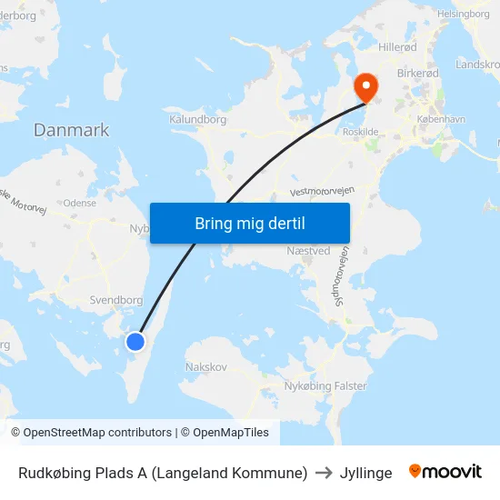 Rudkøbing Plads A (Langeland Kommune) to Jyllinge map