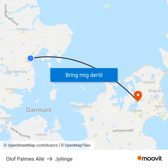 Olof Palmes Allé to Jyllinge map