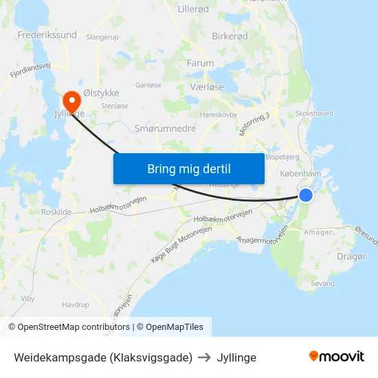 Weidekampsgade (Klaksvigsgade) to Jyllinge map