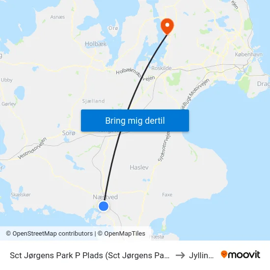 Sct Jørgens Park P Plads (Sct Jørgens Park) to Jyllinge map
