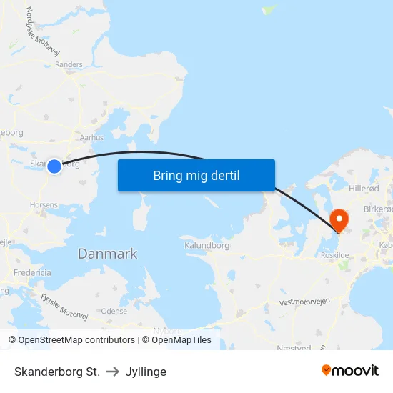 Skanderborg St. to Jyllinge map