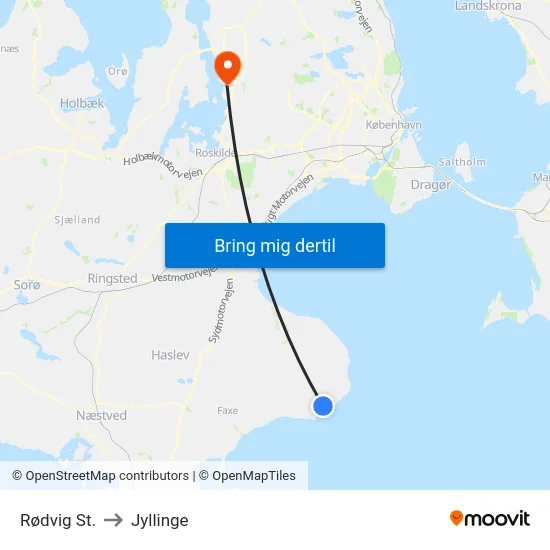 Rødvig St. to Jyllinge map