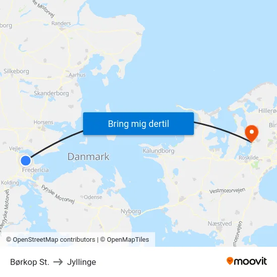 Børkop St. to Jyllinge map
