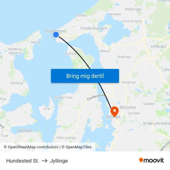 Hundested St. to Jyllinge map