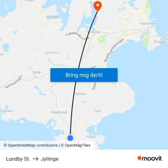 Lundby St. to Jyllinge map