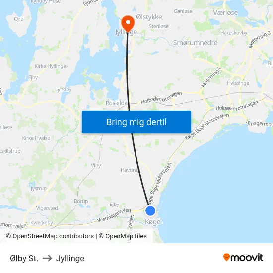 Ølby St. to Jyllinge map