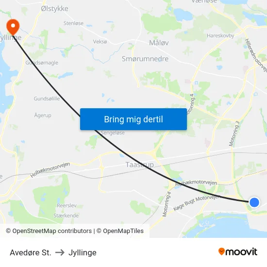 Avedøre St. to Jyllinge map