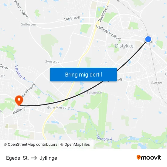 Egedal St. to Jyllinge map