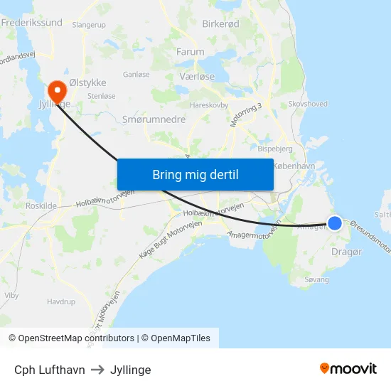 Cph Lufthavn to Jyllinge map