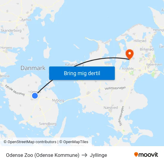 Odense Zoo (Odense Kommune) to Jyllinge map