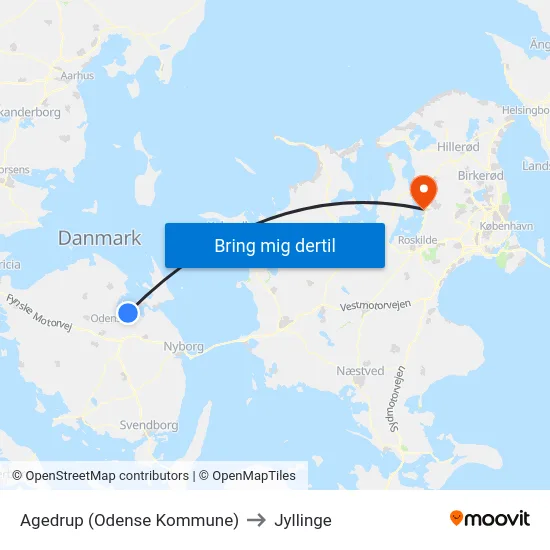 Agedrup (Odense Kommune) to Jyllinge map