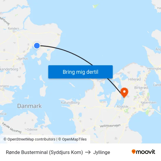 Rønde Busterminal (Syddjurs Kom) to Jyllinge map