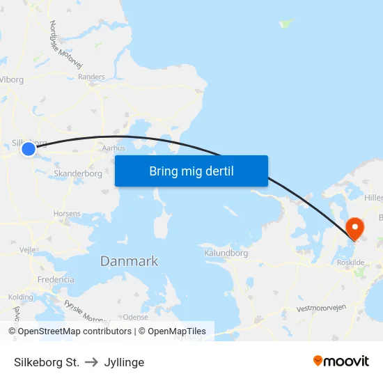Silkeborg St. to Jyllinge map