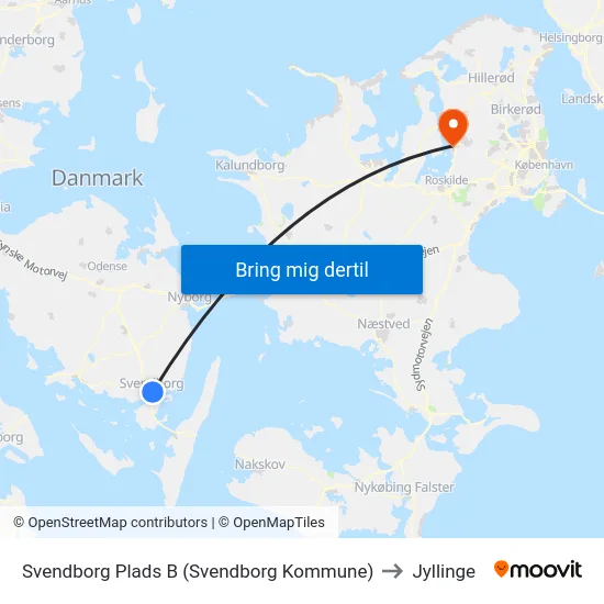 Svendborg Plads B (Svendborg Kommune) to Jyllinge map