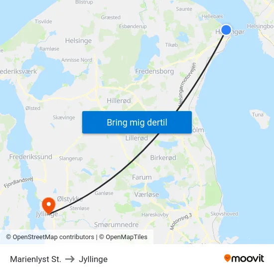 Marienlyst St. to Jyllinge map