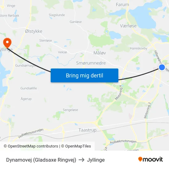 Dynamovej (Gladsaxe Ringvej) to Jyllinge map