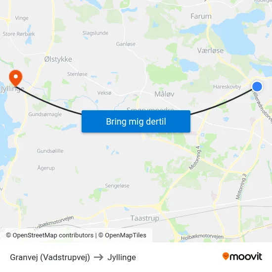 Granvej (Vadstrupvej) to Jyllinge map