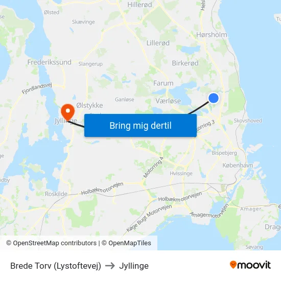 Brede Torv (Lystoftevej) to Jyllinge map