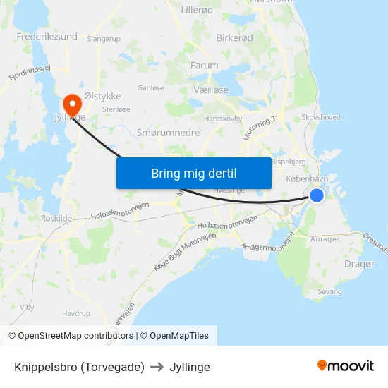 Knippelsbro (Torvegade) to Jyllinge map