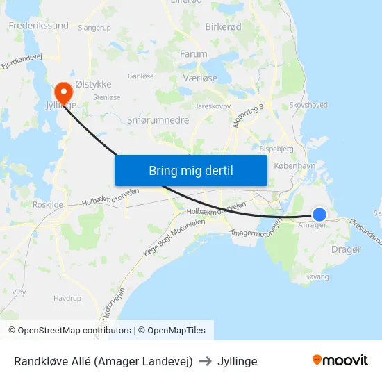 Randkløve Allé (Amager Landevej) to Jyllinge map