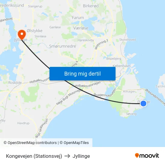 Kongevejen (Stationsvej) to Jyllinge map