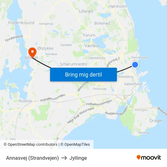 Annasvej (Strandvejen) to Jyllinge map
