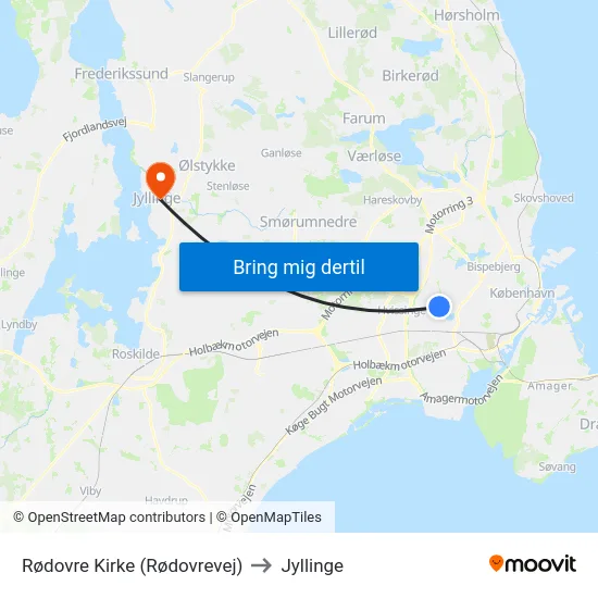 Rødovre Kirke (Rødovrevej) to Jyllinge map