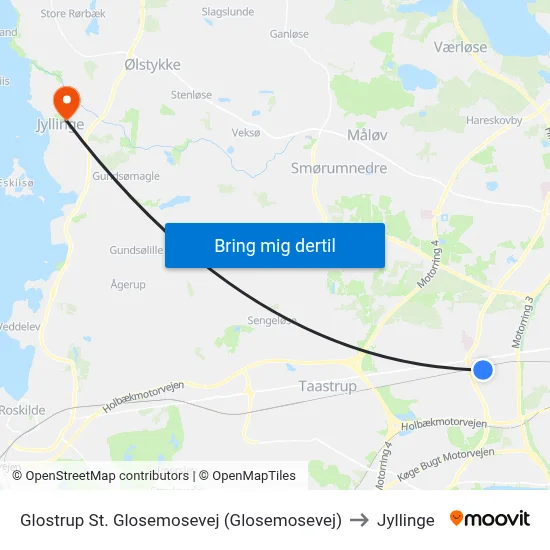 Glostrup St. Glosemosevej (Glosemosevej) to Jyllinge map