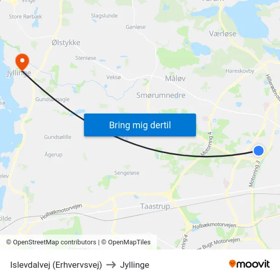 Islevdalvej (Erhvervsvej) to Jyllinge map
